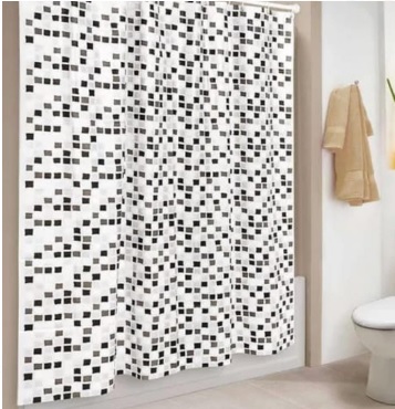 Cortina de baño PVC Incluye ganchos